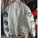 2016秋季新款韩版个性白玫瑰刺绣纯色棒球服薄款外套长袖上衣女潮