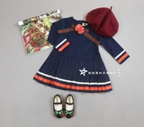 韩国品牌女童学院风幼儿园秋冬季新品连衣裙可爱专柜品质促销包邮