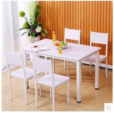 长方形餐桌饭店钢木餐桌组合餐厅餐桌宜家小户型一桌四椅快餐桌椅