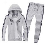 春秋耐克三道杆运动套装男青少年跑步运动服休闲卫衣套装修身外套