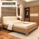蕾蒙格娜 全实木床 北欧新中式1.51.8米双人婚床高箱储物纯实木床