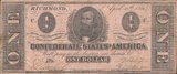 美国南方邦联1美元 1863年P57 早期手写序号和签字美金 美钞 USA
