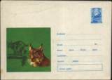JA-YZF8罗马尼亚72，封图为两只大山猫，邮资图为国徽，邮资封