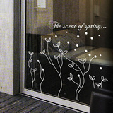 春天的气息墙贴 小草植物墙贴 橱窗展台玻璃新房布置墙贴纸画xh