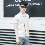 青年高领短袖t恤男夏季韩版修身体恤纯色弹力半袖打底衫潮牌上衣