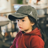 韩国新款儿童帽子女童棒球帽A字母男潮宝宝棒球帽亲子款太阳帽