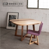 北欧创意原木胡桃木色餐桌方形 橡木日式餐桌椅组合家用实木餐桌