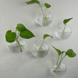悬挂式墙壁创意壁挂花瓶 多用途透明玻璃水培花瓶 花盆 馒头花瓶