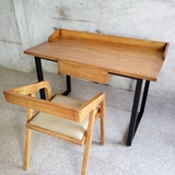 北欧简约铁艺实木书桌创意多功能桌子个性办公电脑桌椅loft工作台