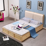 实木床榻榻米床阳台地柜储物柜箱体床箱式实木床松木床双人床定制