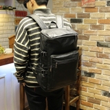 新款大容量双肩包男韩版学生时尚潮流翻盖大学生书包旅行包行李包