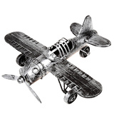 铁皮复古飞机 loft工业风摆件 重金属做旧战斗机模型 酒吧装饰品