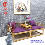 现代新中式免漆老榆木家具 实木罗汉床 禅意沙发床厂家直销