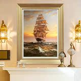 现代欧式美式走廊过道书房办公室玄关装饰画有框帆船壁画挂画墙画