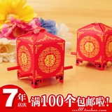 婚礼结婚庆用品批发中国风红色喜糖盒结婚大红花轿喜糖盒中式糖盒