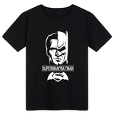 新品超人大战蝙蝠侠T恤影视超级英雄纯棉短袖男女学生tee打底衫