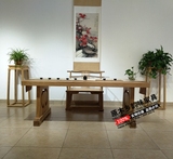 新中式免漆老榆木书桌实木书法画案办公桌禅意茶桌家具书房精品