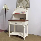 美式乡村实木儿童书桌带书架写字台法式田园风格书房书桌家具定制