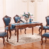 欧式实木餐桌全实木白蜡木餐桌一桌四椅六椅组合美式客厅长方桌