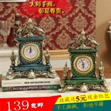 欧式树脂钟表奢华复古卧室客厅台面玄关美式装饰电子手工创意座钟