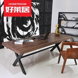 好莱居 美式乡村简约复古实木书桌简易桌子长方形写字台式电脑桌