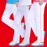 夏季南韩丝白色运动裤女长裤健身操广场舞白色运动裤子男学生校裤