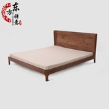 新中式实木双人床1.8米水曲柳大床 现代简约酒店婚床卧室家具定制