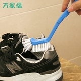 日本aisen多功能L型双头洗鞋刷 运动鞋清洗刷 长柄清洁洗鞋刷子
