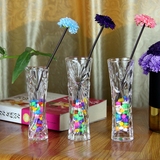 批发透明玻璃花瓶单支花迷你四方小花瓶创意客厅餐桌酒店摆设花瓶
