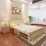 纯松木实木床简约成人床白色双人床儿童单人床1.2.1.5.1.8米特价