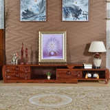 金隆凰 水曲柳实木电视柜 中式现代伸缩电视柜客厅组合 实木家具