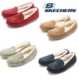 日本代购直邮Skechers/斯凯奇女鞋冬加绒保暖棉靴低筒短靴豆豆鞋