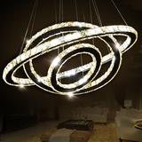 LED水晶吊灯圆形现代简约大气客厅餐厅吧台三头卧室创意个性灯具