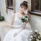 【天天特价】夏季新款婚纱礼服新娘结婚韩式双肩齐地v领婚纱显瘦