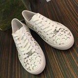 美国代购Michael Kors/MK2016新款镂空真皮小白鞋板鞋正品直邮
