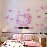 可爱Hello kitty儿童房客厅电视背景墙女生卧室3D亚克力立体墙贴