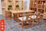 老榆木画案现代新中式茶桌禅意书桌电脑桌简约餐桌椅组合茶楼家具