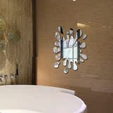 创意浴室镜贴墙装饰3d立体水晶客厅休闲玄关屏风装饰镜面墙贴新款