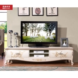 国庆特卖 欧式电视柜象牙白1.8米实木奢华描金地柜 客厅彩绘斗柜