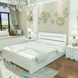 床 实木床1.8米双人床 1.5单人床1.2童床欧美式现代简约床中式白