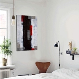 抽象色块现代简约客厅装饰画欧美客厅无框画白红油画挂画餐厅卧室