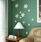 立体墙贴3d电视沙发客厅卧室背景墙上可移除壁贴 木质烤漆格桑花