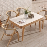 北欧实木钢化玻璃餐桌椅组合宜家长方形餐桌4人小户型简约饭桌子