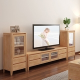 爱乐思  全实木电视柜地柜北欧实木白蜡木客厅组合成套原木色家具