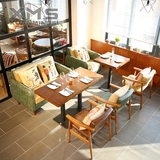 北欧 咖啡厅桌椅 西餐厅茶餐厅实木桌椅 甜品店美式休闲桌椅组合