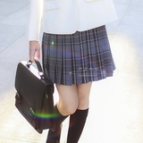 【现货】kyouko JK制服 日本学生格子百褶裙 深灰赤格 高温定型