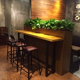 星巴克美式复古咖啡厅酒吧实木餐桌椅高脚吧台靠背休闲椅实木套件