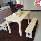特价松木桌家用小户型方桌 简约原木桌子 定制尺寸长方形餐桌椅子
