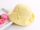 春秋夏0-3-6-12个月婴儿纯棉帽子遮阳女宝宝盆帽公主1-4-8岁儿童