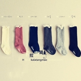 韩国代购儿童袜子正品BD女童春款蕾丝边保暖时尚多色中筒袜单双